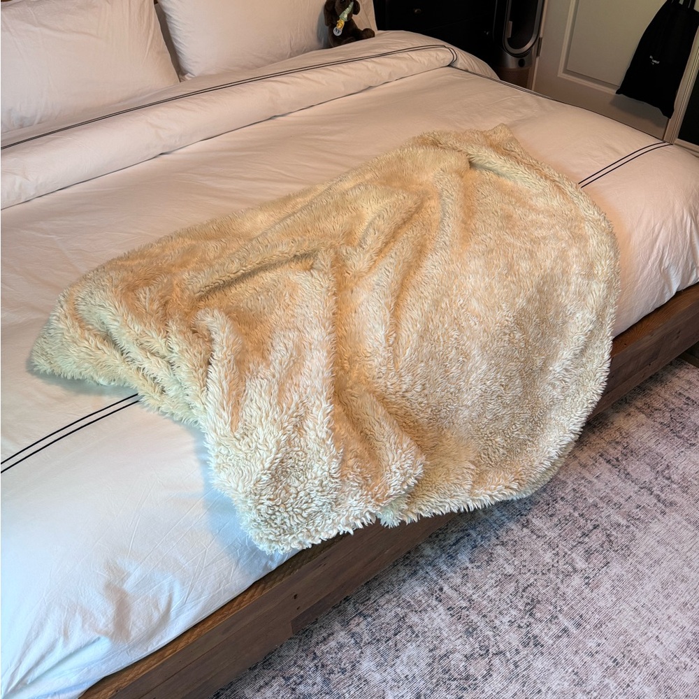 Restoration Hardware Faux Fur Throw Blanket